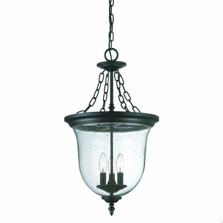 HOMEROOTS 25.38 x 14.25 x 14.25 in. Belle 3-Light Matte black Hanging Light 398030